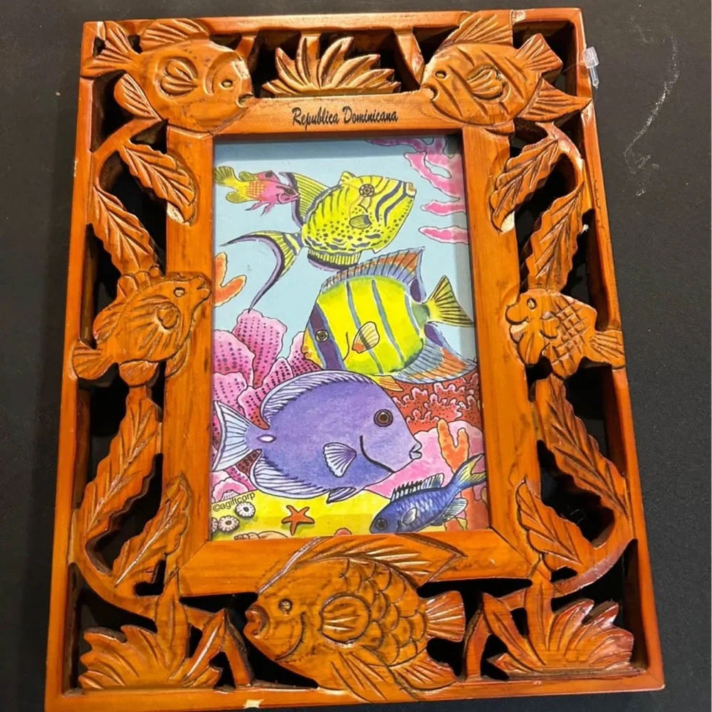 Fish-Themed Wooden Photo Frame